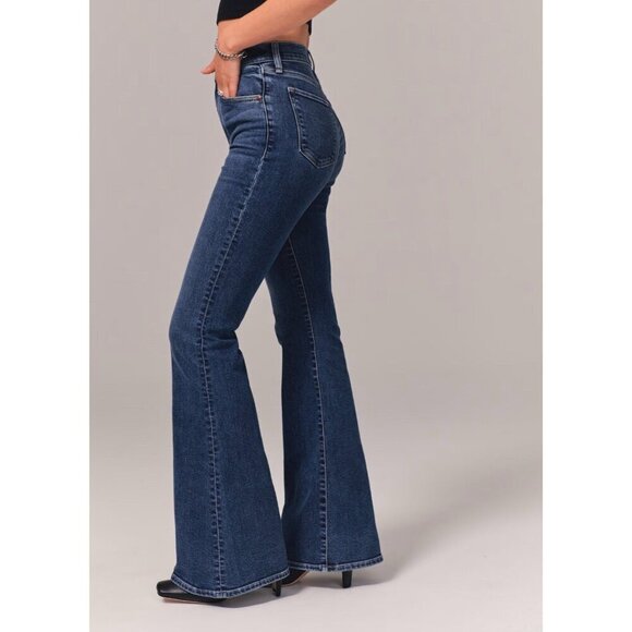 Abercrombie & Fitch The Vintage Flare High Rise Jean Blue Size 25/0 Long - Picture 2 of 16